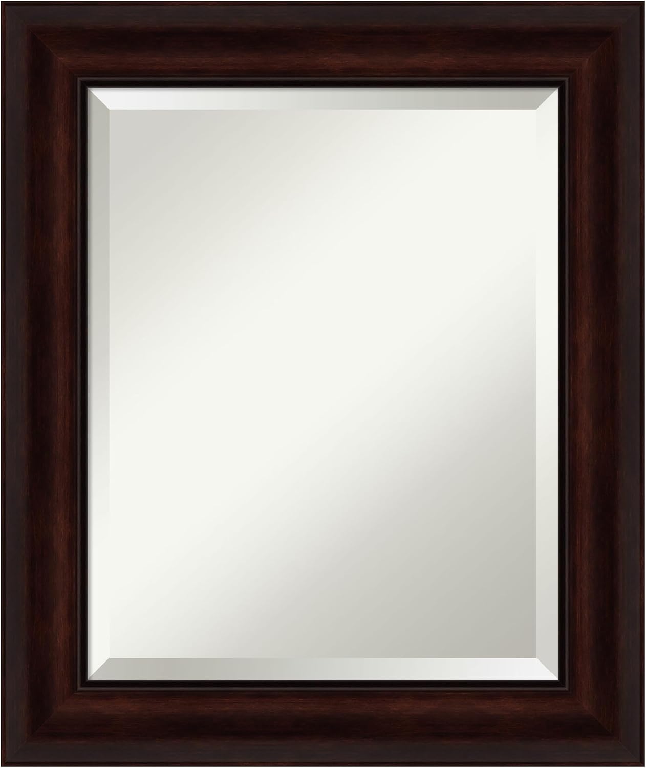 Amanti Art Brown Wall Mirror 25x21 Coffee Bean Brown Rectangle Bathroom Mirror for Wall Decor Living Room, Small Casual Frame, Hangs Horizonally and Vertically, Bathroom Decor, Beveled Edge from WI