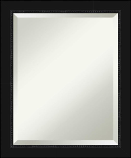 Amanti Art Black Bathroom Mirror for Over Sink, 23x19 Avon Black Rectangle Vanity Mirror, Small Casual Frame, Hangs Horizonally and Vertically, Bathroom Wall Decor, Beveled Edge