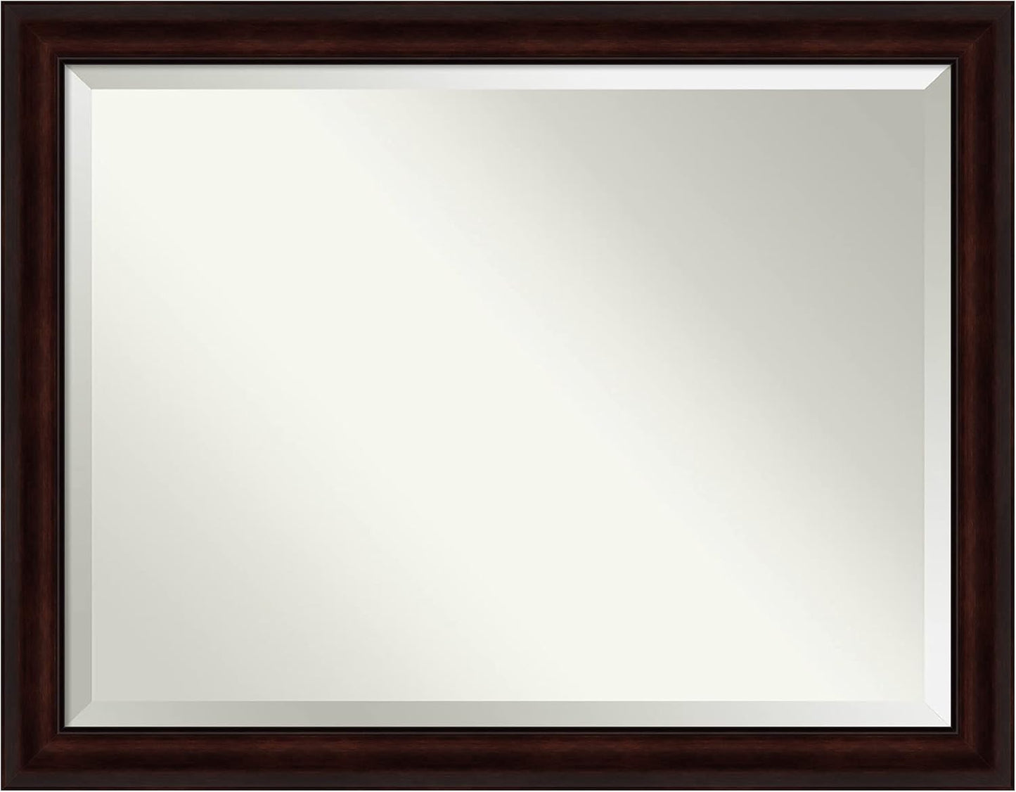 Amanti Art Brown Bathroom Mirror for Over Sink, 35x45 Coffee Bean Brown Rectangle Vanity Mirror, X-Large Casual Frame, Hangs Horizonally and Vertically, Bathroom Wall Decor, Beveled Edge from WI, USA
