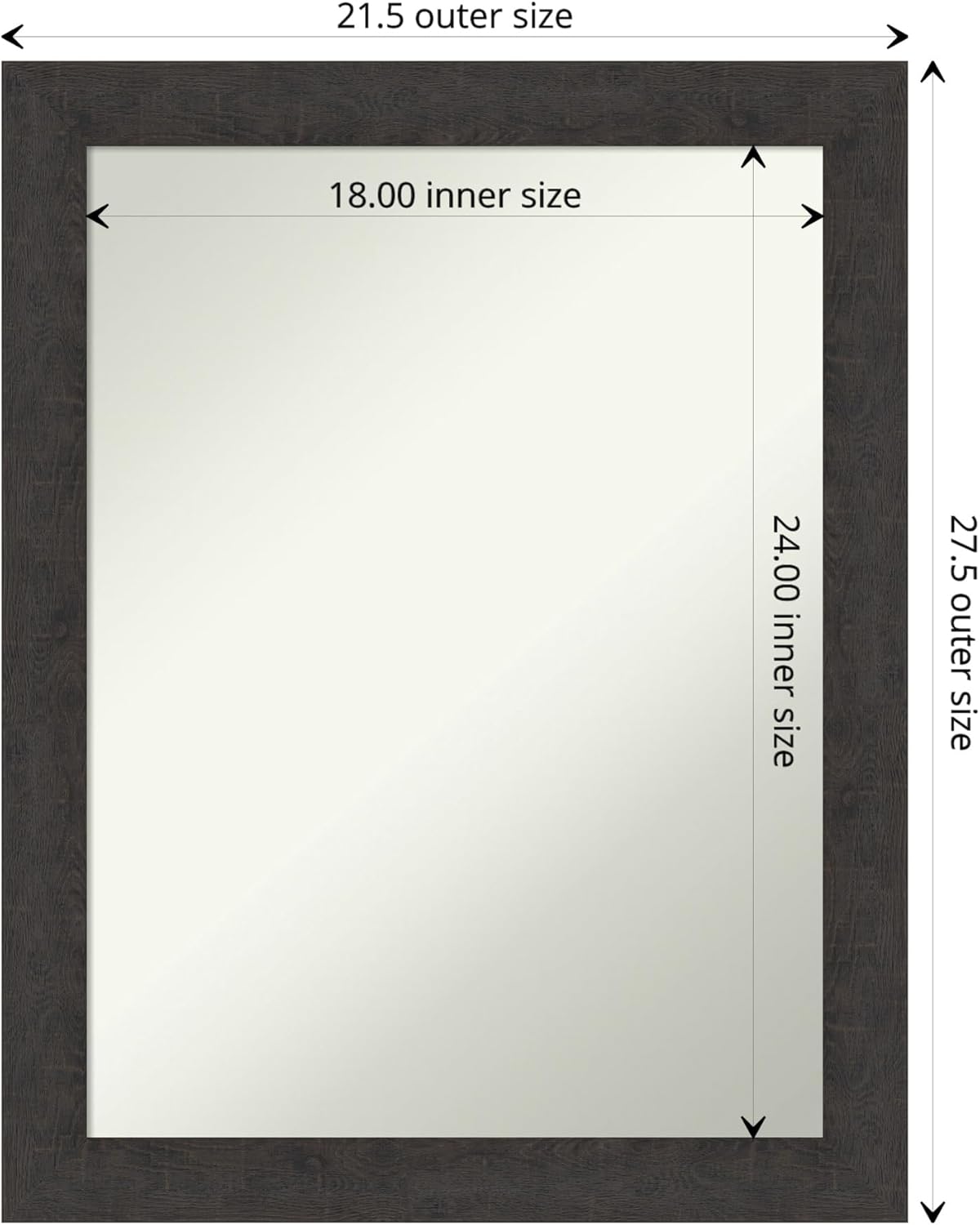 Amanti Art Brown Bathroom Mirror for Over Sink, 30x24 Rustic Plank Espresso Rectangle Vanity Mirror, Medium Country Rustic Frame, Hangs Horizonally and Vertically, Bathroom Wall Decor, Non-Beveled