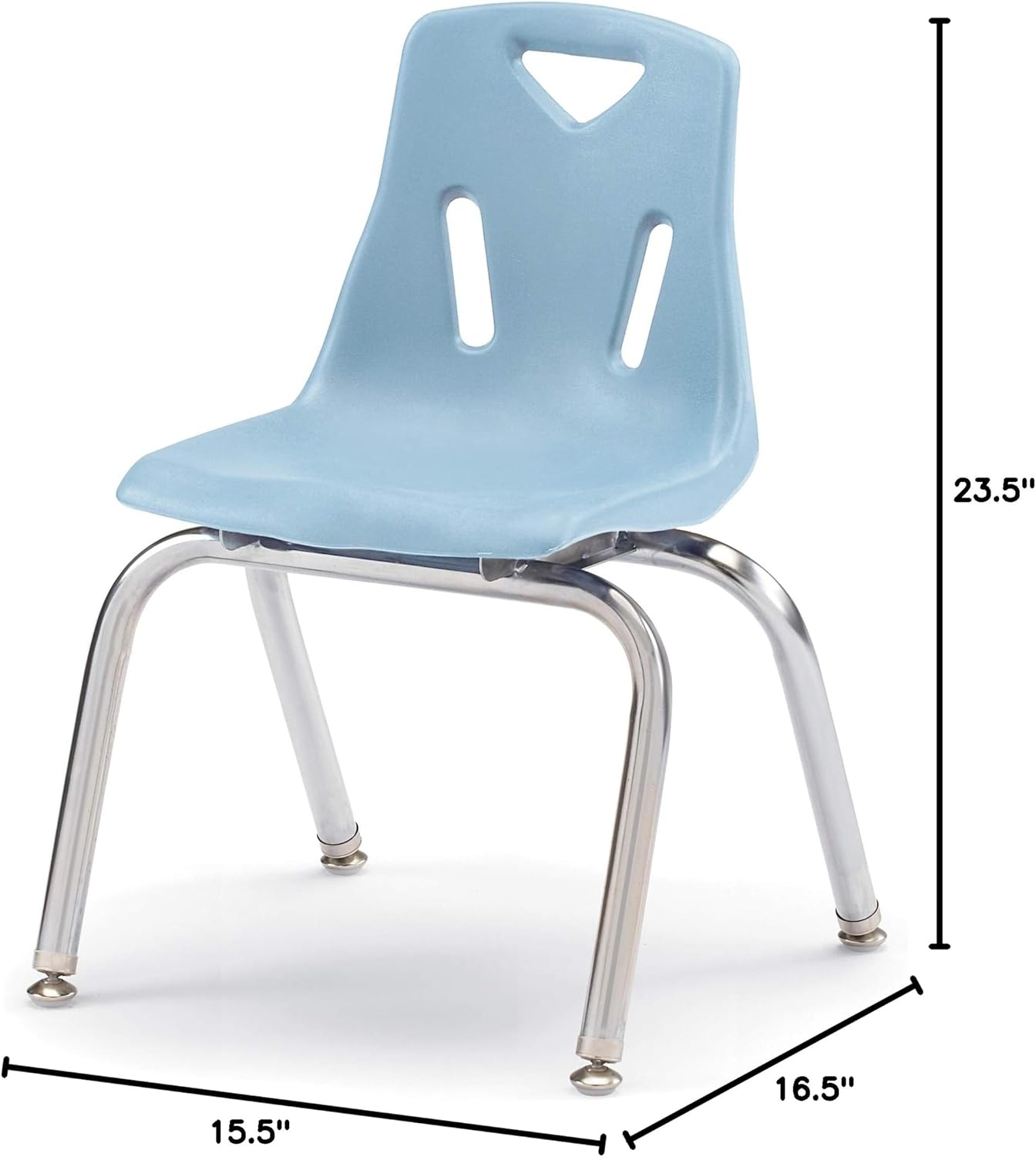 Berries Jonti-Craft 8144JC6131 Stacking Chairs with Chrome-Plated Legs, 14" Height, Coastal Blue, Pack of 6