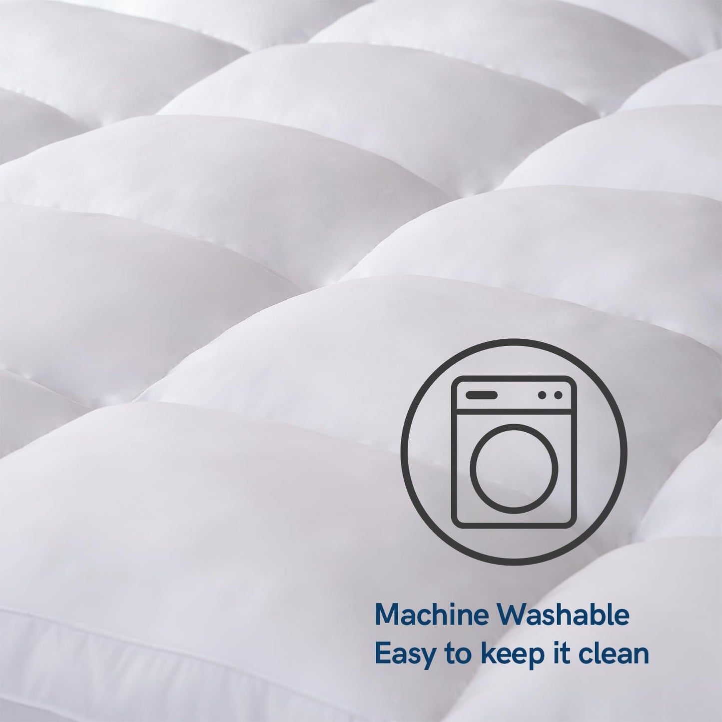 ELEMUSE Full Mattress Topper for Back Pain, Extra Thick Mattress Pad Cover, Plush Soft Pillowtop with Elastic Deep Pocket, Overfilled Down Alternative Filling