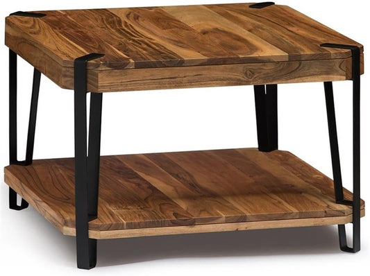 Ryegate Coffee Table, Natural Solid Wood with Metal Frame, Live Edge Industrial Modern Design, Unique Acacia Wood with Subtle Imperfections, Includes Floor Protectors, Ideal for Living Room