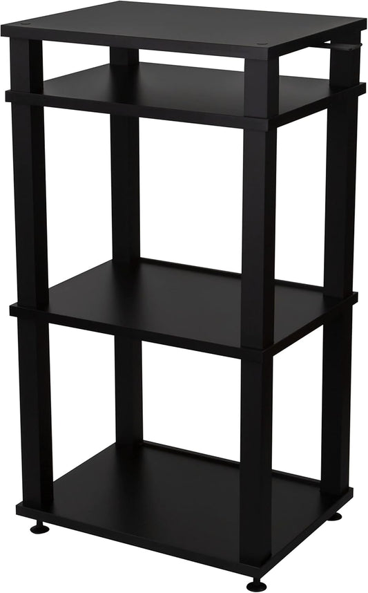 Andover Audio SpinStand Rack for Records and Audio Components - Metal-Reinforced, Holds 150 LPs, Optimum Height & Storage Space, Ideal for Turntables, Vinyl, SpinBase Systems (Black)