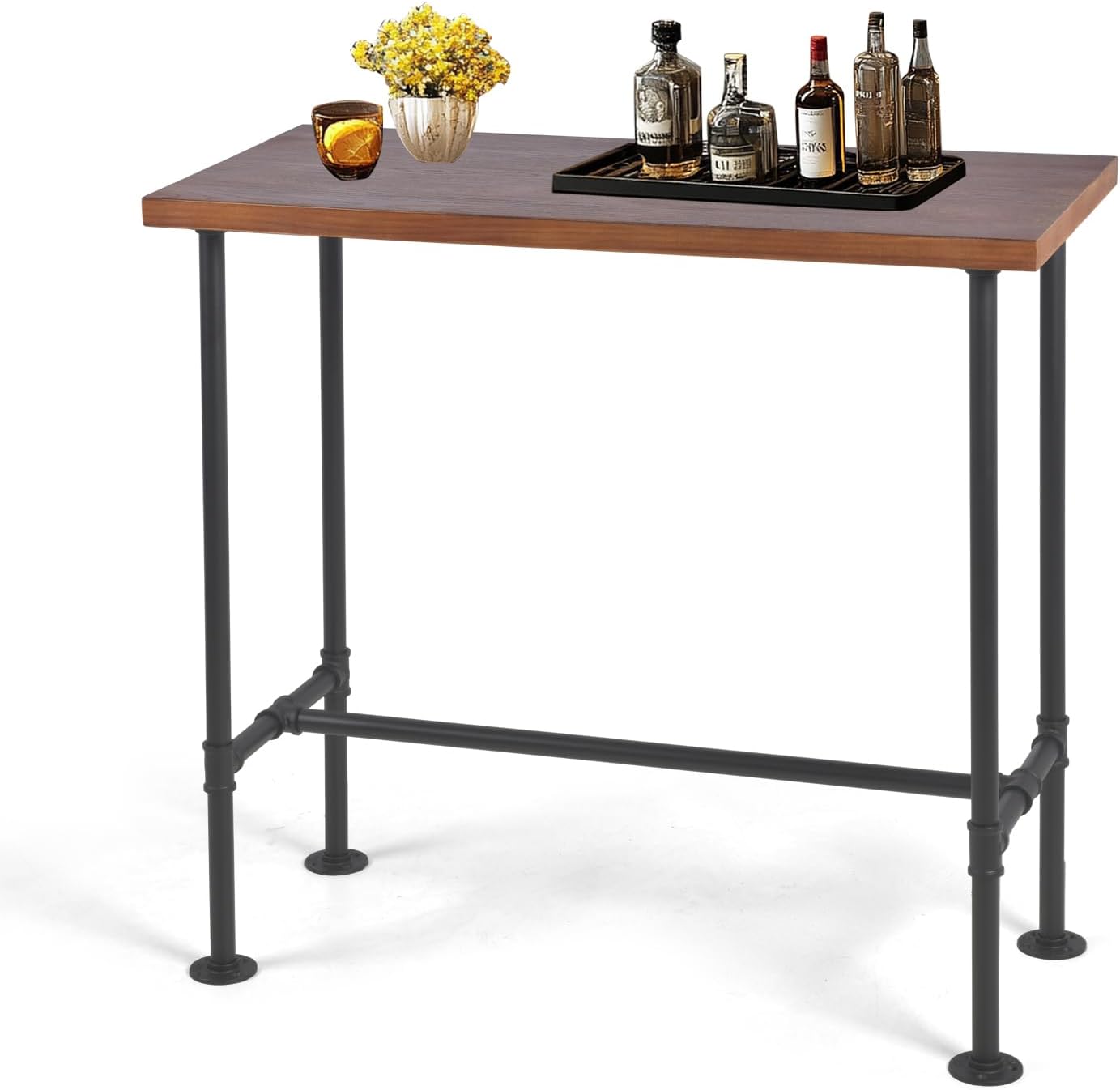 Rustic Dinner Table for Kitchen Dining Room 41.3inch Height Industrial Rectangle Bar Table Farmhouse Narrow Pub Table Vintage Display Stand in Hallway