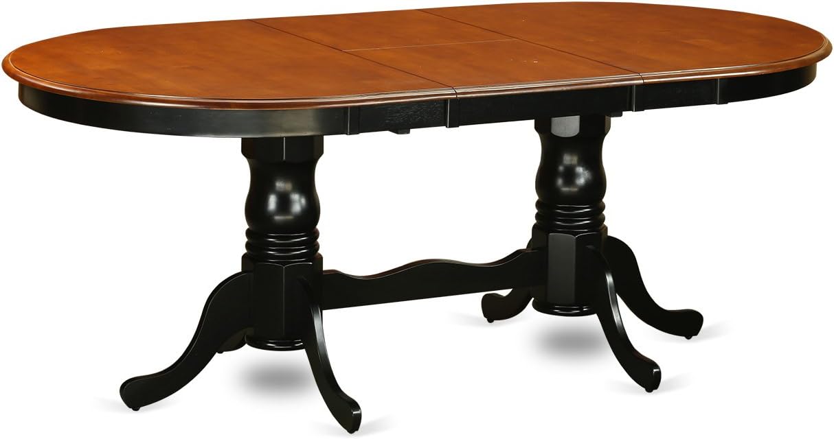 East West Furniture PLPF9-BCH-C 9 Piece Kitchen Table & Chairs Set Includes an Oval Dining Room Table with Butterfly Leaf and 8 Linen Fabric Upholstered Chairs, 42x78 Inch, Black & Cherry