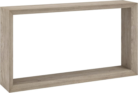 Henn&Hart 55'' Wooden Rectangular Console Table Entryway Table, Sofa Table with Wooden Shelf for Entryway, Living Room, Couch, Hallway, or Office, Antiqued Gray Oak