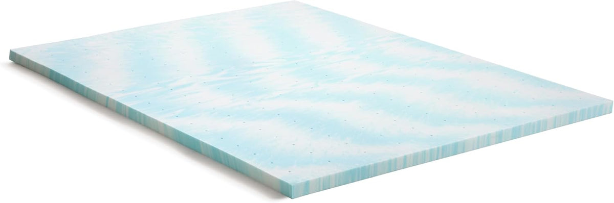 Linenspa 2 Inch Gel Swirl Memory Foam Mattress Topper – Cooling Gel Infused – Pressure Relieving Bed Topper - Mattress Pad – CertiPUR Certified - Full Size