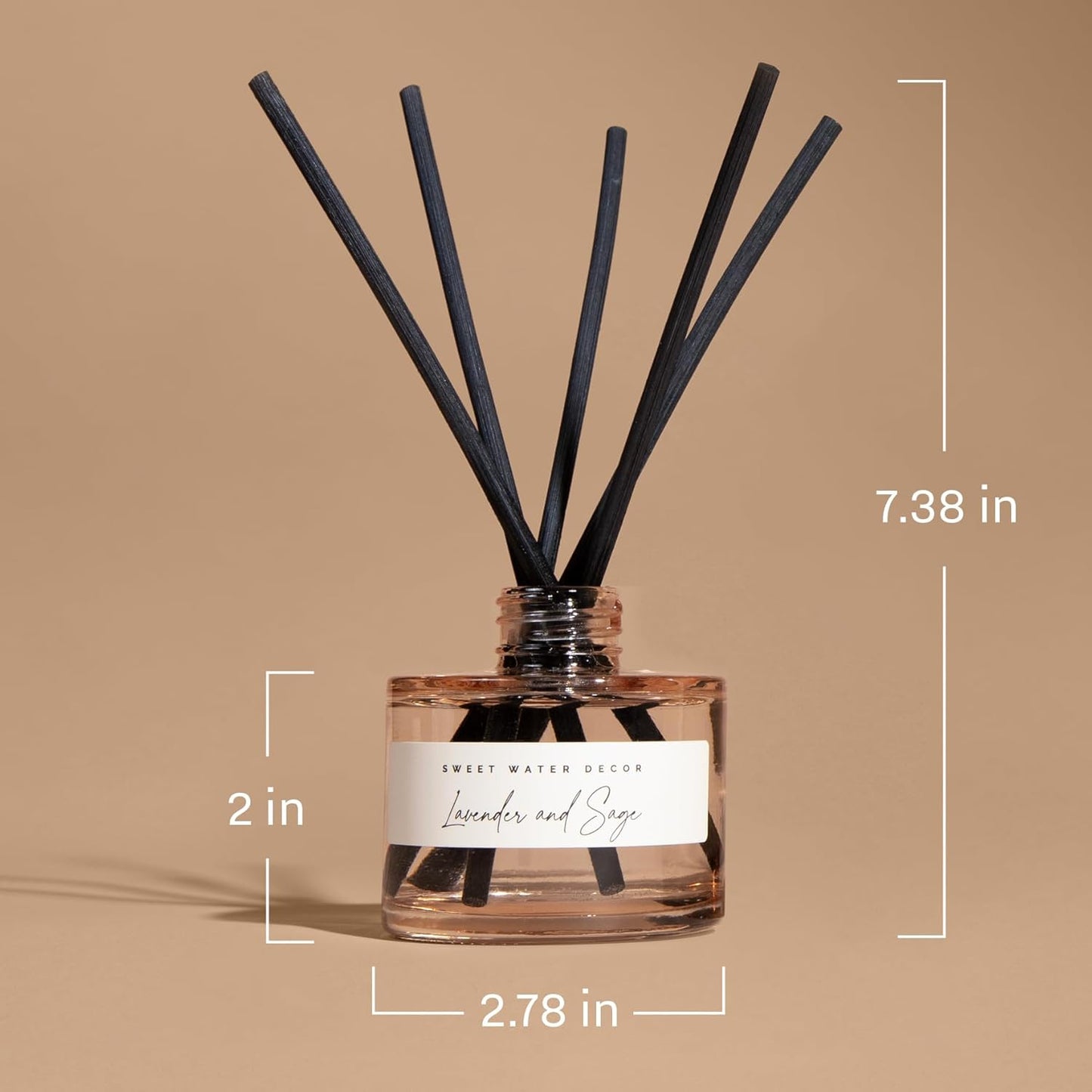 Sweet Water Decor Weekend Reed Diffuser – Room Decor Aesthetic with Long-Lasting Premium Fragrance of Citrus, Sage, Lavender, Amber, Tonka Bean for 4 Months – Ideal for Aromatherapy and Home Decor