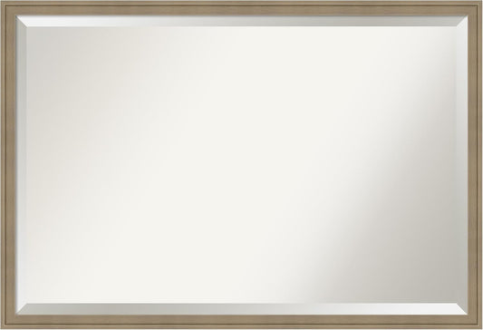 Amanti Art Brown Wall Mirror 26x38 Florence Light Brown Rectangle Bathroom Mirror for Wall Decor Living Room, Large Casual Frame, Hangs Horizonally and Vertically, Bathroom Decor, Beveled Edge from WI