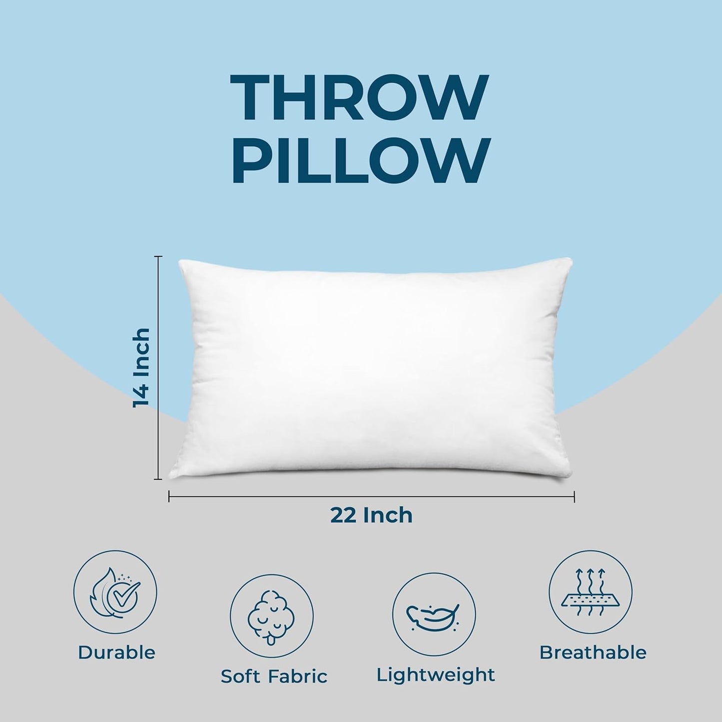 Utopia Bedding Throw Pillows (Set of 4, White), 14 x 22 Inches Pillows for Sofa, Bed and Couch Decorative Stuffer Pillow