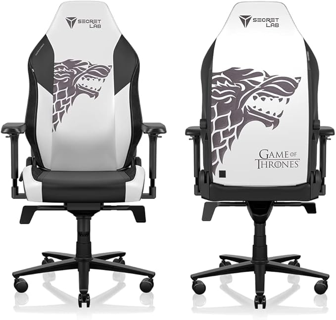 Secretlab Titan Evo House Stark Gaming Chair - Reclining - Ergonomic & Comfortable Computer Chair with 4D Armrests - Magnetic Head Pillow & Lumbar Support - Small - Black/White - Leatherette