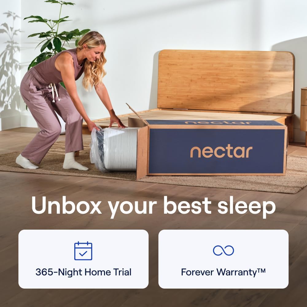 Nectar Luxe 14” Full Mattress - Medium Firm - Contouring Memory Foam - Cooling Upgrade - 3” Pressure Relief Layer - Responsive Support - Mattress in a Box - 365-Night Trial & Forever Warranty