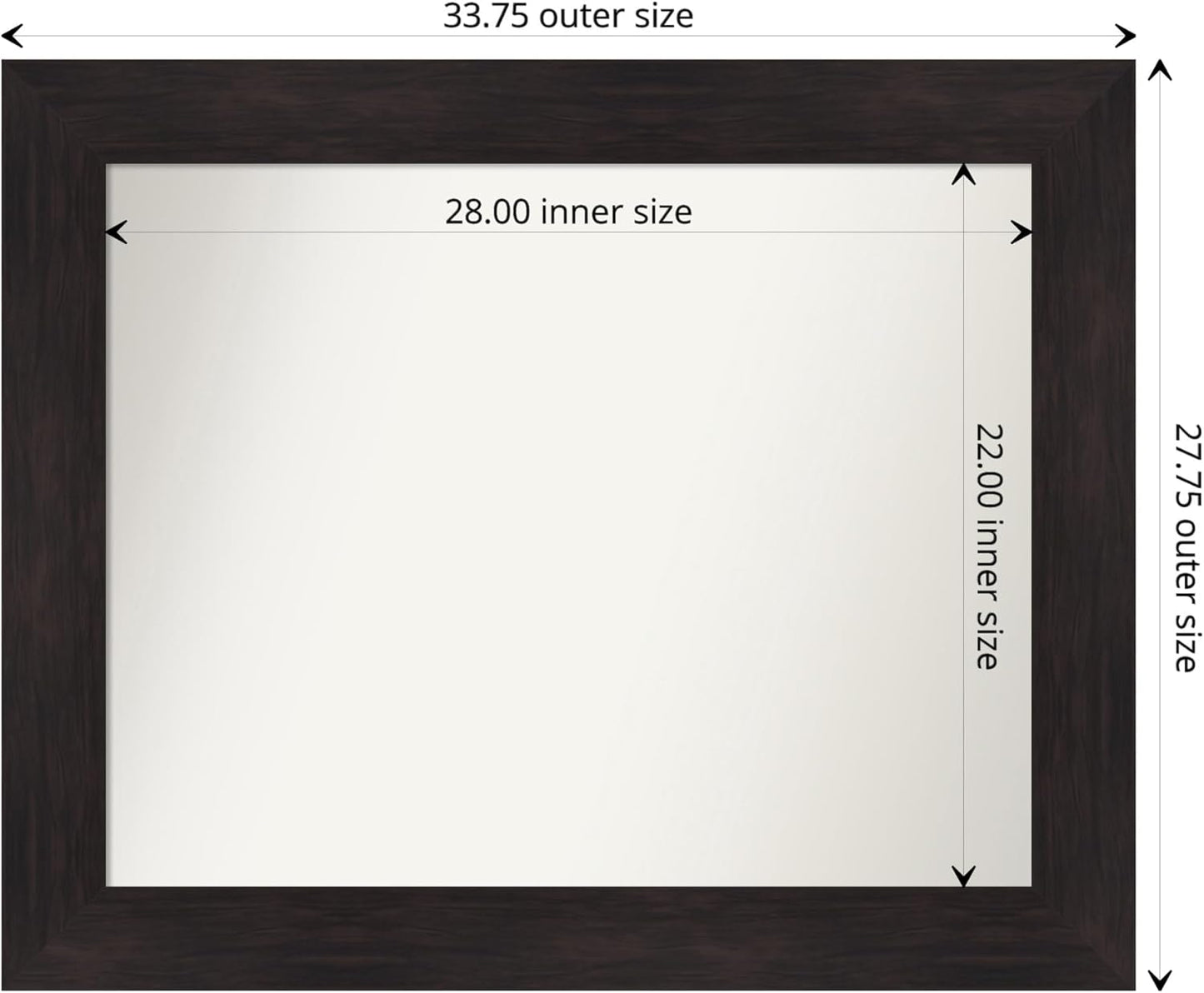 Amanti Art Silver Bathroom Mirror for Over Sink, 24x30 Florence Silver Rectangle Vanity Mirror, Large Casual Frame, Hangs Horizonally and Vertically, Bathroom Wall Decor, Non-Beveled Edge from WI, USA
