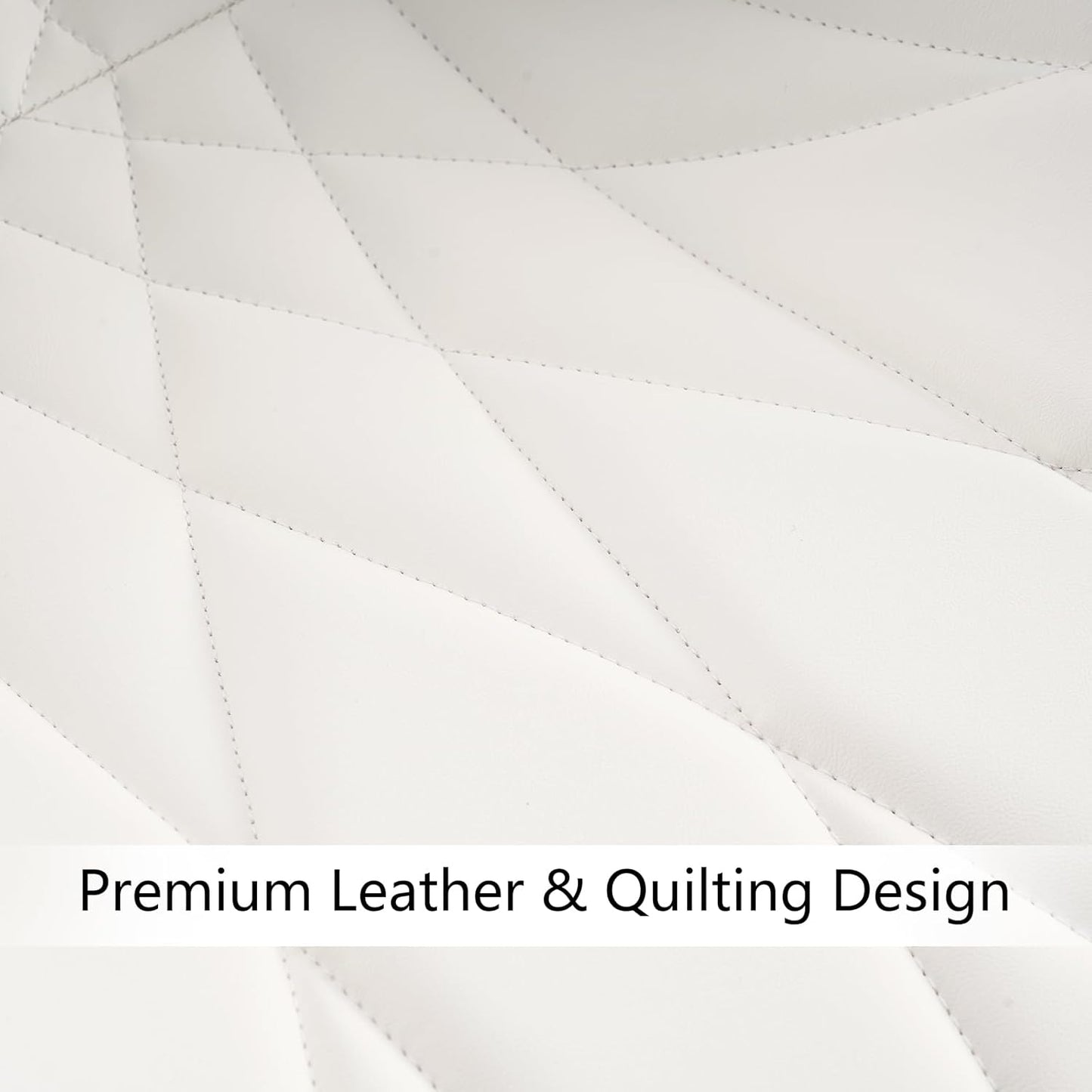 Rowill Modern Dining Chairs Set of 2 - White Faux Leather Upholstered Kitchen Chairs with Soft Cushion Backrest, Sturdy Metal Legs & Non-Slip Pads, Suitable for Home Dining Room, Kitchen