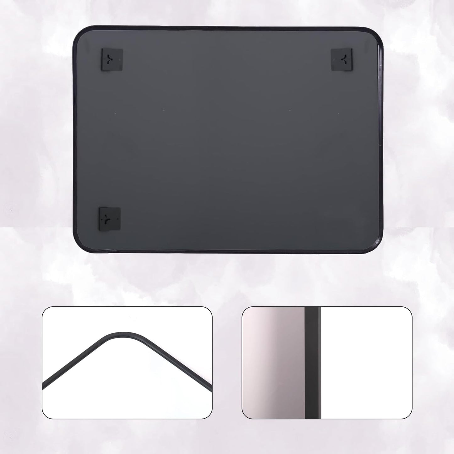 Rectangle Mirrors,30x48 Black Bathroom Mirror, Espejo para baño,Bathroom Vanity Mirror,Restroom Mirror,Wall Mirror for Bathroom