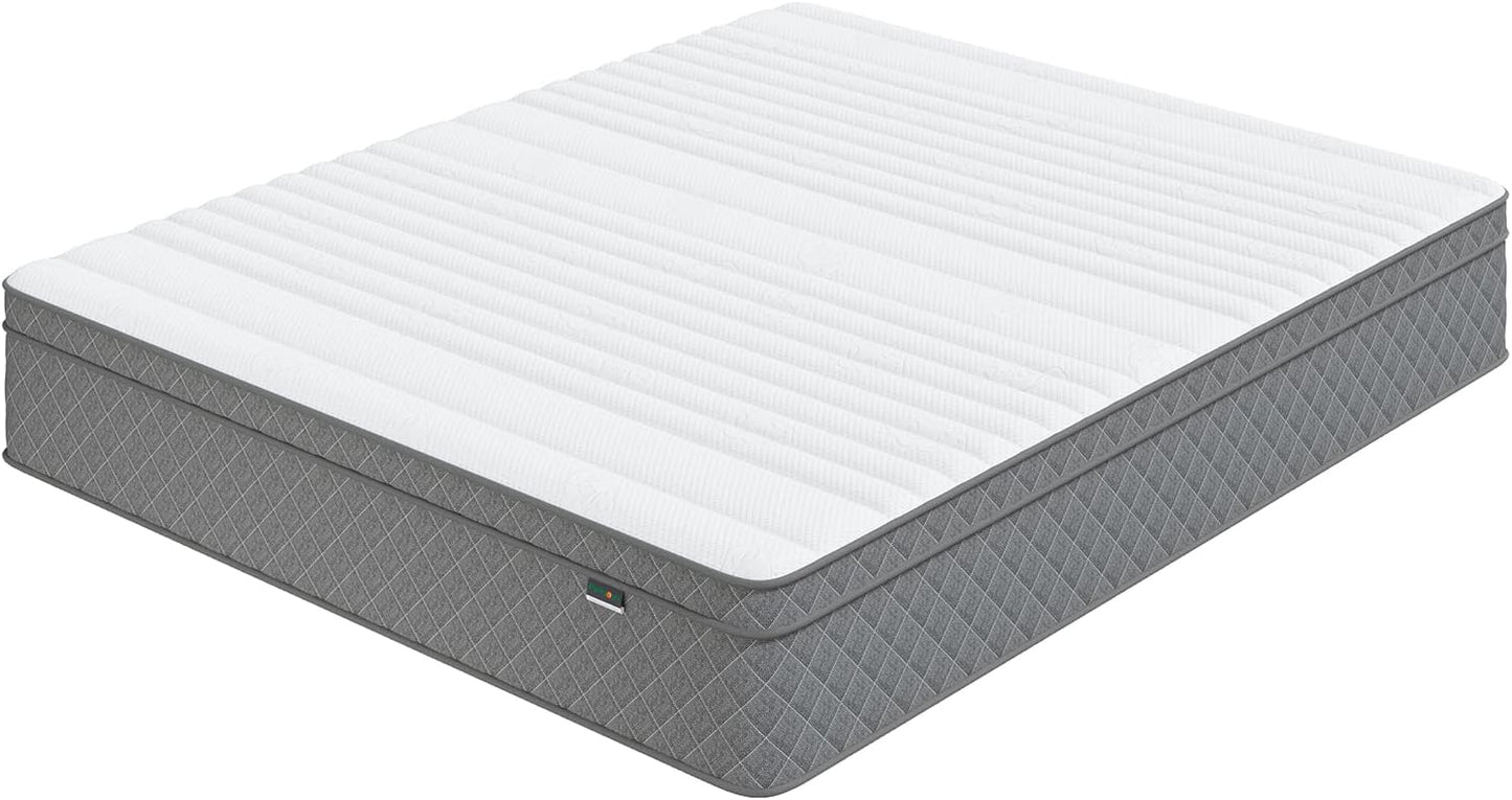 Full Mattress, 12 Inch Hybrid Double Mattress with Cooling Gel Memory Foam and Pocket Springs, CertiPUR-US Certified, Medium Firm