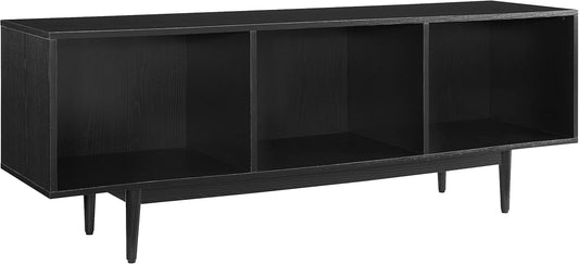 Crosley Furniture Liam Large Vinyl Record Storage TV Stand and Entertainment Center, Media Console, Black