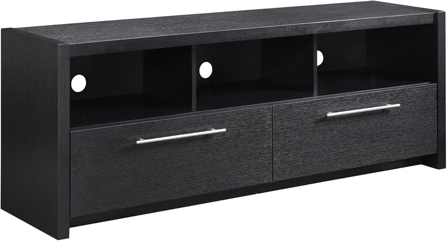Convenience Concepts Newport Marbella TV Stand 60" - Modern Entertainment Center for TVs up to 65", Contemporary Media Console with Storage Cabinets & Shelves for Living & Family Room, Black