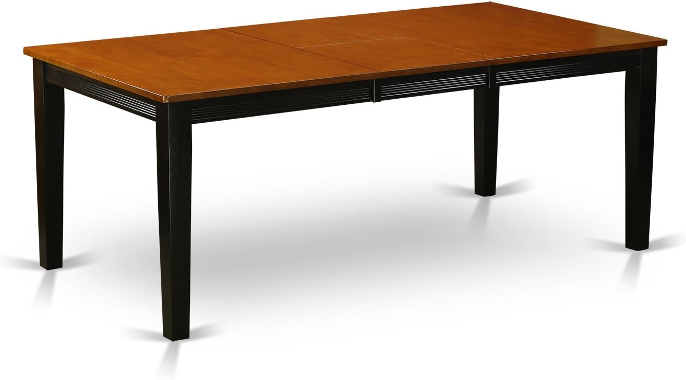 East West Furniture QUNO7-BCH-W 7 Piece Dining Room Table Set Consist of a Rectangle Kitchen Table with Butterfly Leaf and 6 Dining Chairs, 40x78 Inch, Black & Cherry