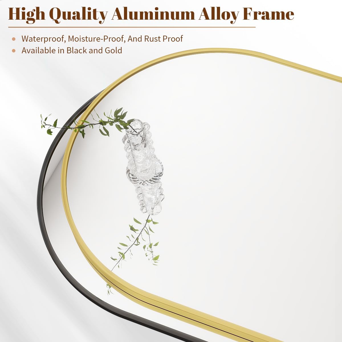 BEAUTYPEAK 24"x36" Arch Bathroom Mirror, Wall Mounted Vanity Metal Frame Mirror for Bedroom, Entryway, Living Room, Black