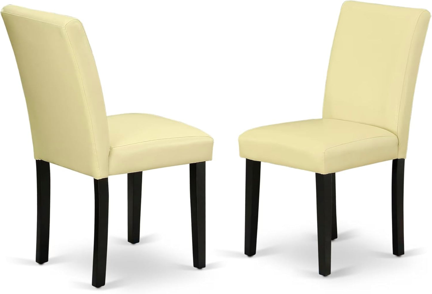 East West Furniture DUAB5-BLK-73 5 Piece Dining Room Table Set Includes a Rectangle Kitchen Table and 4 Eggnog Faux Leather Parson Dining Chairs, 36x60 Inch, Black