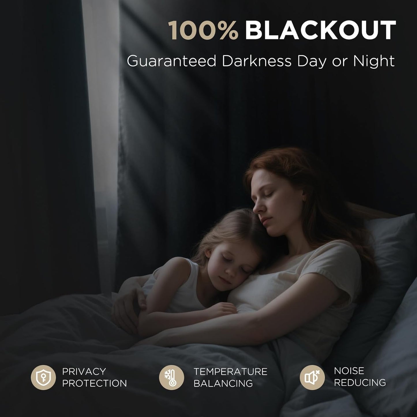 Joydeco 100% Blackout Curtains for Bedroom - Natural Linen Curtains 37" W x 63" L Long, Thermal Insulated 2 Panels Light Beige. Room Darkening Light Blocking Drapes for Living Room