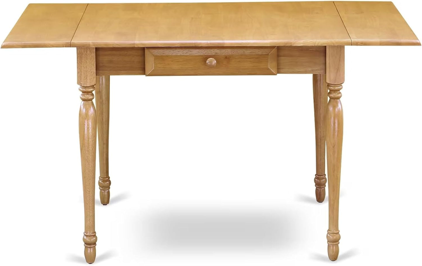 East West Furniture MZAN3-OAK-W 3 Piece Dining Table Set for Small Spaces Contains a Rectangle Dining Room Table with Dropleaf and 2 Wood Seat Chairs, 36x54 Inch, Oak