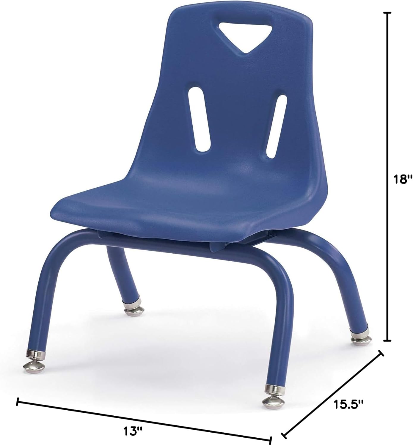 Berries Jonti-Craft 8118JC6003 Stacking Chairs with Powder-Coated Legs, 8" Height, Blue, Pack of 6