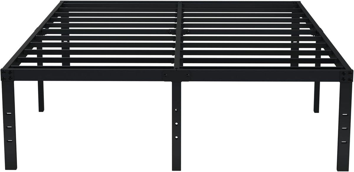 EMODA 18 Inch California King Bed Frames Heavy Duty Tall Metal Cal King Platform with Large Storage Space, No Box Spring Needed, Noise Free, Black