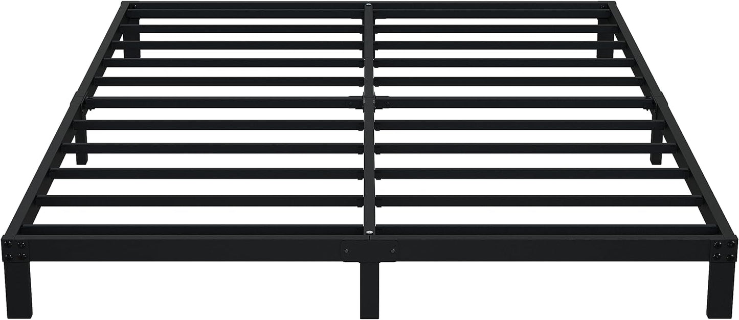 7 Inch Queen Bed Frame No Box Spring Need, Low Profile Metal Platform Bed Frame Queen Size, Heavy Duty Support Bedframes, Easy Assembly