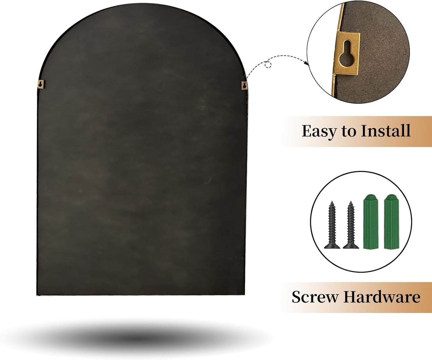 ironsmithn Gold Arched Mirror, 20"x30" Beaded Frame Arch Mirrors, Marlowe Decorative Accent Mirrors for Bathroom Fireplace Bedroom Living Room, Entryway, Antique Gold