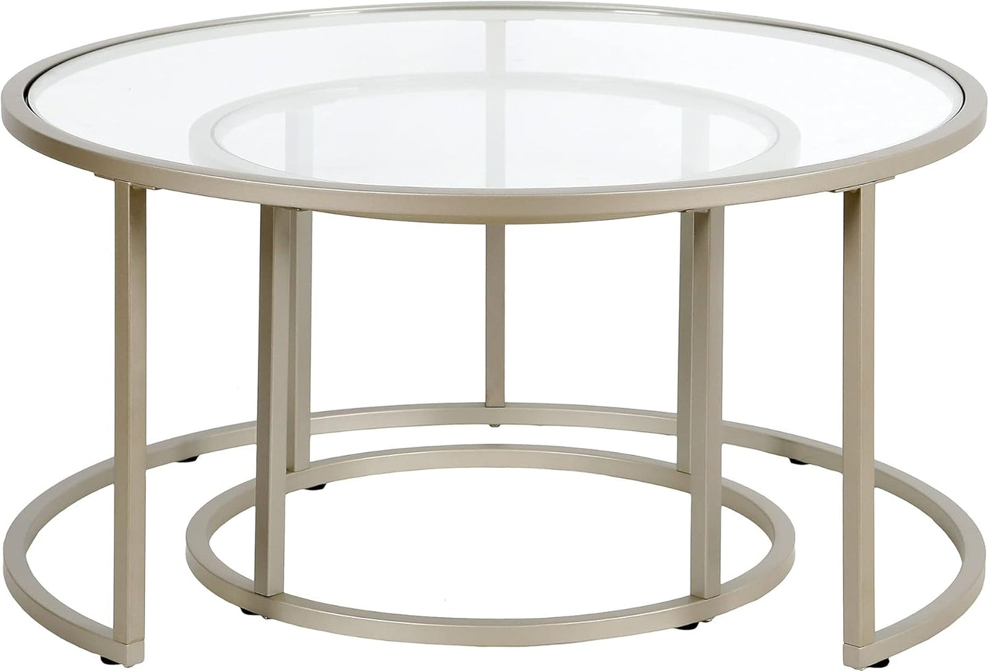 Watson Round Nested Coffee Table in Satin Nickel