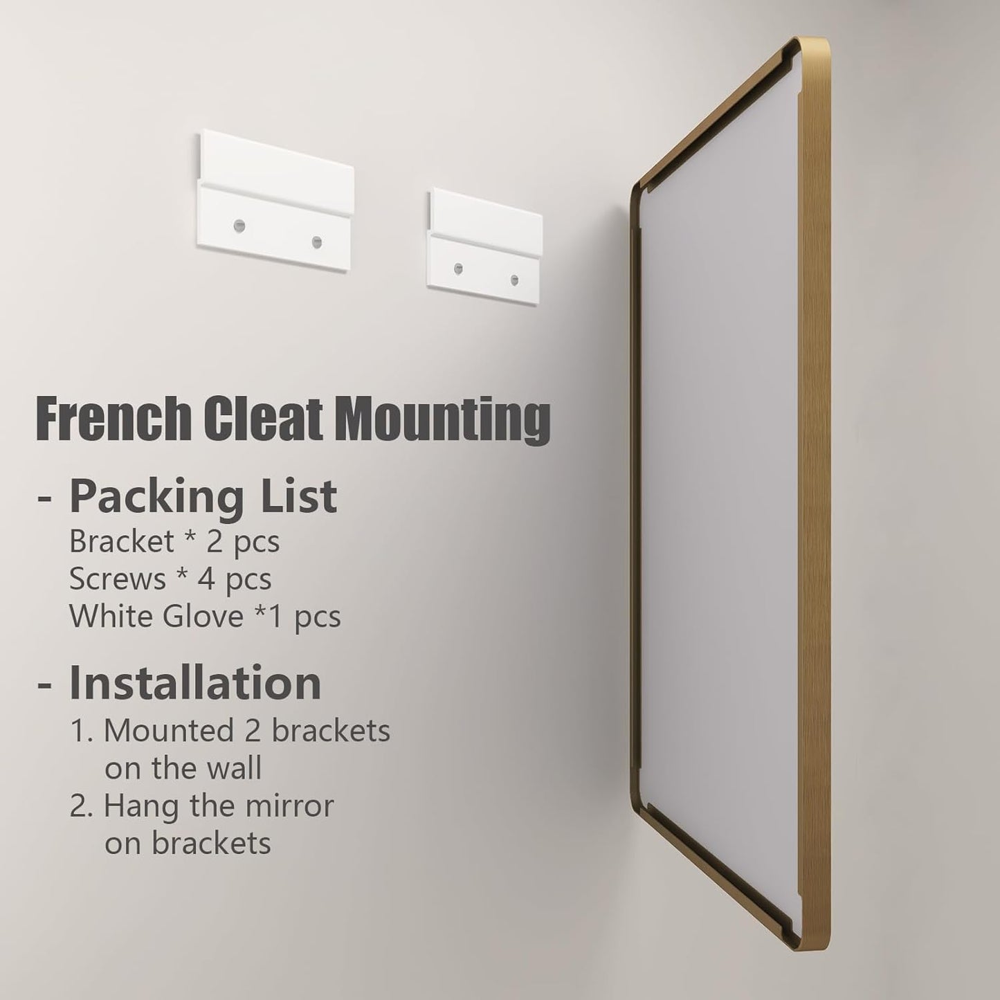 36x36 Square Gold Bathroom Mirror for Wall, Brushed Golden Framed Vanity Mirror, Modern Rectangle Metal Mirror for Entry, Shatterproof, Anti-Rust (Horizontal/Vertical)