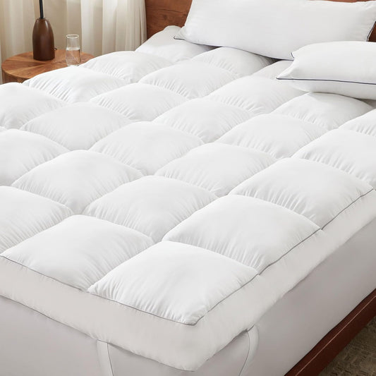 Decroom 5 Inch Memory Foam Mattress Topper Queen Size, Filled with Breathable Memory Foam Pillow Topper, Soft Fluffy Supportive Bed Mattress Pad for Back Pain Relief, 80x60x5 Inch