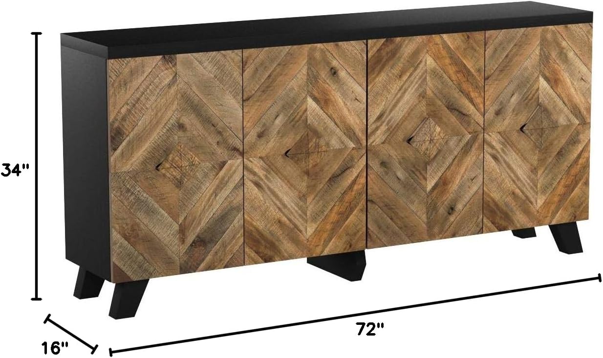 Signature Design by Ashley Robin Ridge Modern Wood Accent Cabinet or TV Stand, Brown & Black