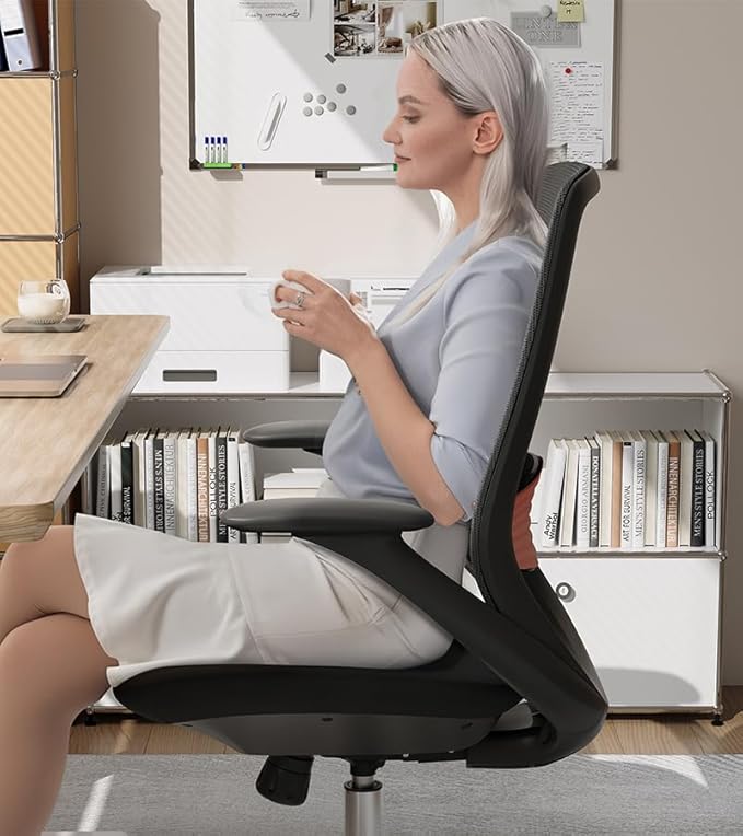 Ergonomic Office Chair, High-Back Mesh Executive Chair with Lumbar Support & 360° Adjustable Arms, Reclining Desk Chair with Tilt Lock for Home Office, Gaming, and Work, 300lb Capacity (Black)