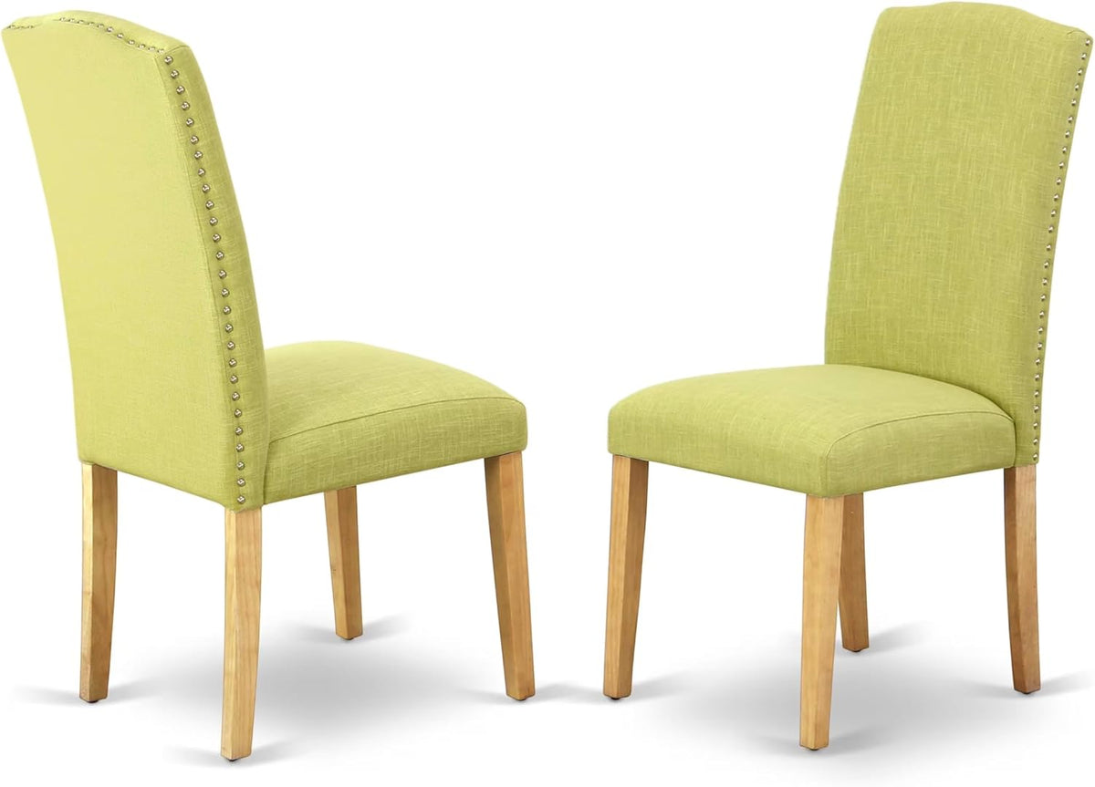 East West Furniture CAEN7-OAK-07 7 Piece Dining Table Set Consist of a Rectangle Kitchen Table and 6 Limelight Linen Fabric Parson Dining Chairs, 36x60 Inch, Oak