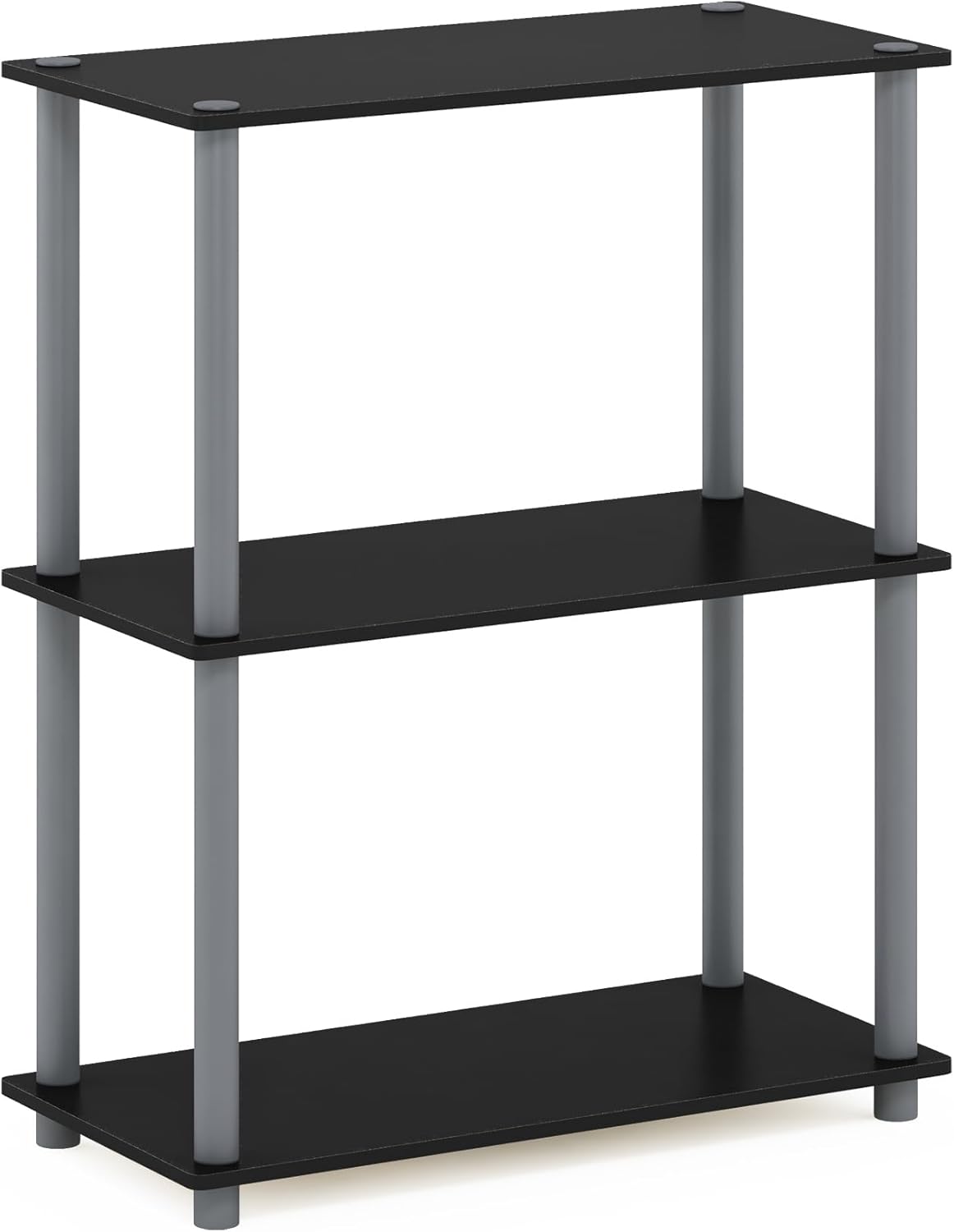 Furinno Turn-N-Tube Display Rack, 3-Tier Single, Black/Grey