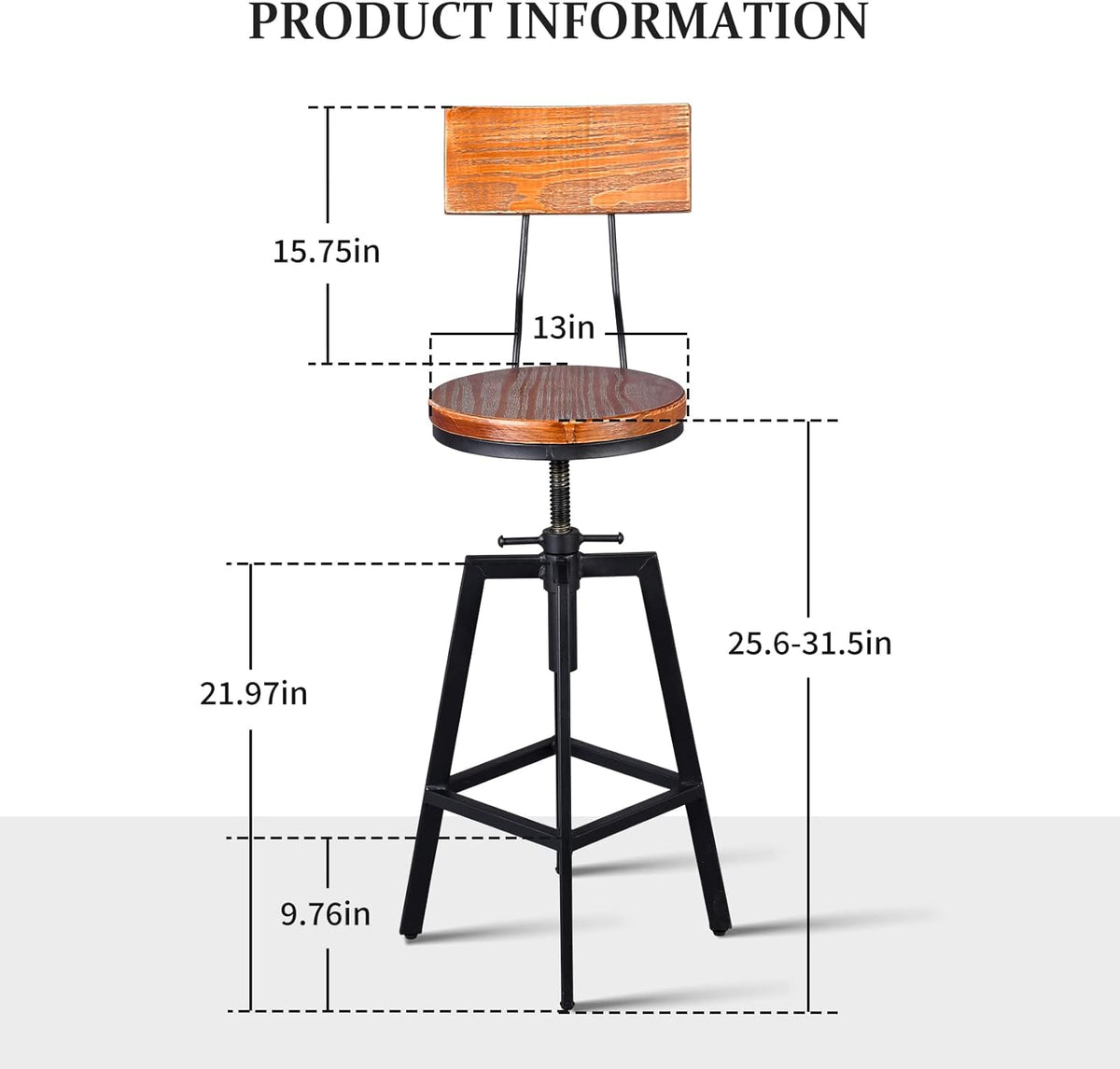 5 Pieces Industrial Dining Table Set Rustic Rectangular High Pub Table with Chairs Farmhouse Meeting Computer Desk and Stools for Office