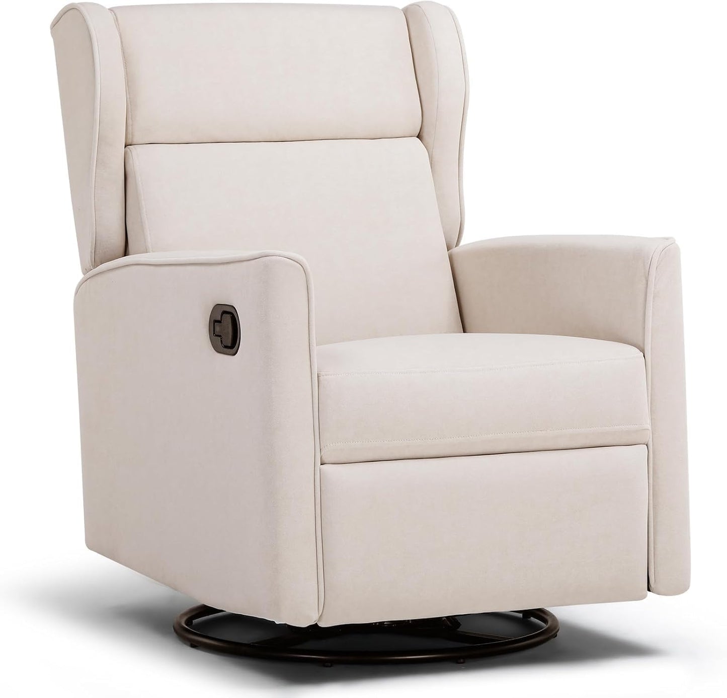 COMHOMA Rocking Recliner Chair,Swivel Glider Reclining Single Sofa Manual Rocker Recliners,Nursery Rocking Chairs with Upholstered Seating for Living Room Office(Beige)