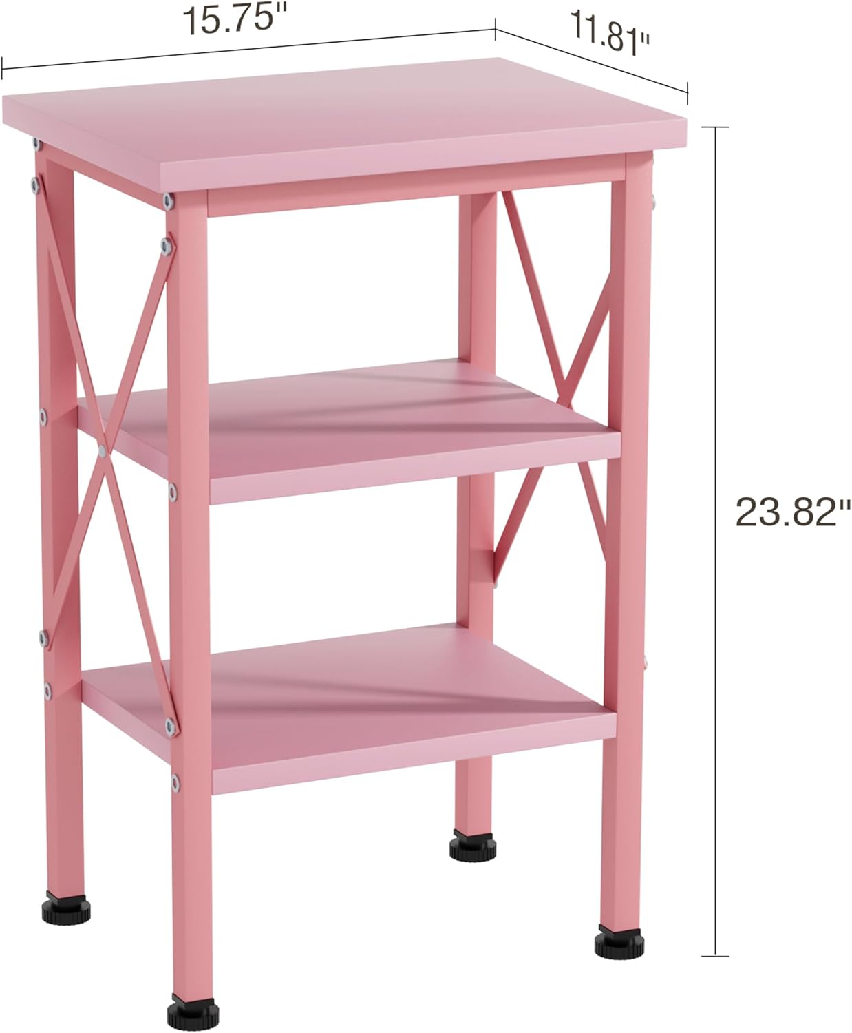 VECELO Modern Nightstands X-Design Side End Table Night Stand with Storage Shelf for Bedroom,Living Room,