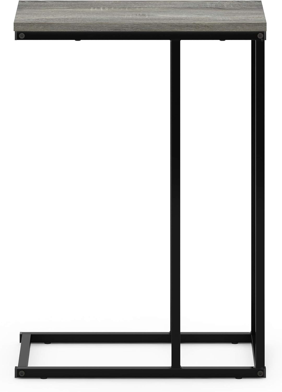 Furinno Camnus Modern Living C Shaped Sofa Side Table, 9.8 in x 17.9 in x 25 in, French Oak Grey