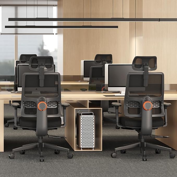 Newtral Ergonomic Home Office Chair-Office Desk Chair with Footrest, Auto-Following Backrest, 4D Armrests, 96°-136° Recline, Adjustable Seat Depth & Height (Black, 2D Headrest)