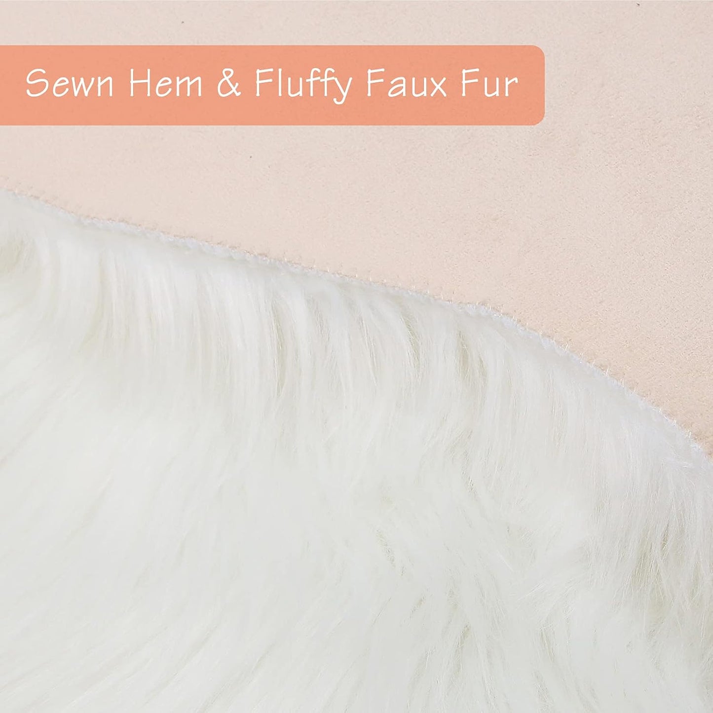 duduta White Faux Sheepskin Runner Rugs 2x6 ft, Fluffy Shag Bedroom Rug Fur Sofa Couch Covers Washable