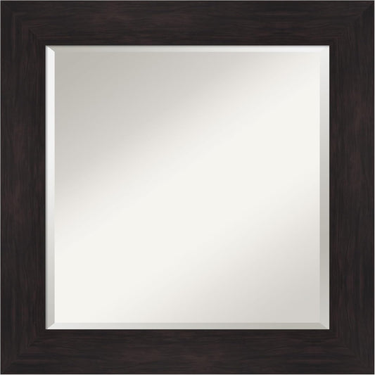 Amanti Art Brown Wall Mirror 26x26 Furniture Espresso Square Bathroom Mirror for Wall Decor Living Room, Medium Casual Frame, Hangs Horizonally and Vertically, Bathroom Decor, Beveled Edge