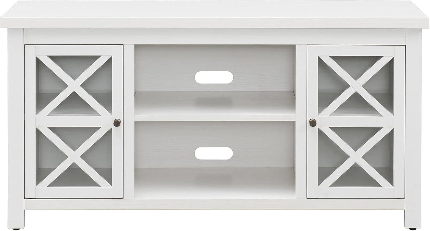 Henn&Hart Rectangular TV Stand for TV's up to 55" in White, TV Stands for the Living Room