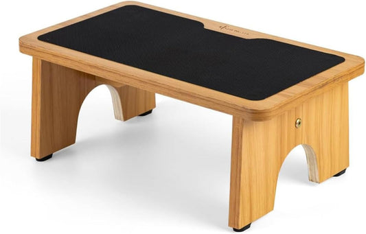 StrongTek Step Stool for Kids Adults, Portable Step Ladder with Non-Slip Surface, 7.5" One Step Stool for Bedroom, Bathroom, Wooden Bedside Step Stool for High Beds, 300lbs Capacity