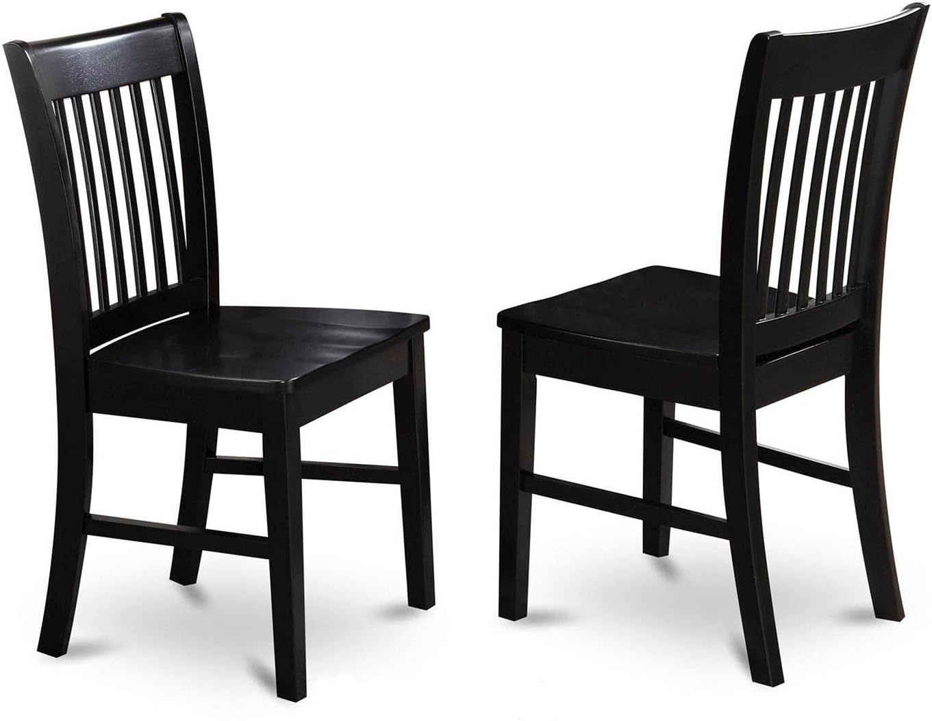 East West Furniture DLNO5-BLK-W 5 Piece Dinette Set for 4 Includes a Round Dining Room Table with Dropleaf and 4 Kitchen Dining Chairs, 42x42 Inch, Black