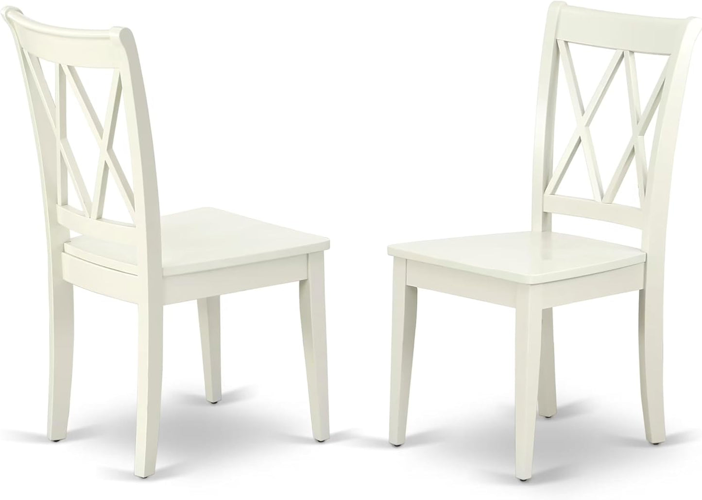 East West Furniture MZCL3-LWH-W 3 Piece Dinette Set for Small Spaces Contains a Rectangle Dining Table with Dropleaf and 2 Dining Chairs, 36x54 Inch, Linen White